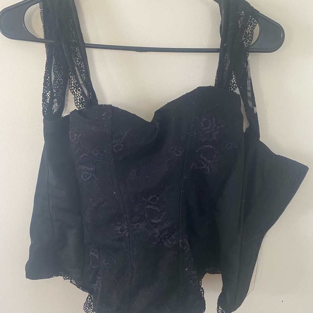 Black floral corset